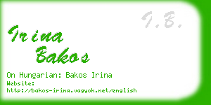 irina bakos business card